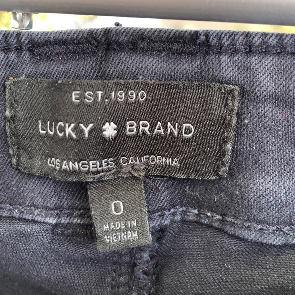 Lucky Brand twill navy blue pants with zippers - Picture 3 of 8